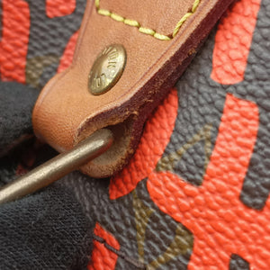Pre-owned Louis Vuitton Speedy 30 Brown×ORANGE Monogram Graffiti M93705 handbag | stylenewstar