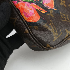 Pre-owned Louis Vuitton Pochette Accessoires brown×multi Monogram Rose Canvas M48615 handbag | stylenewstar