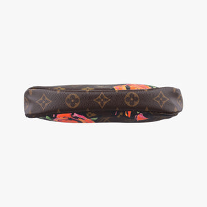 Pre-owned Louis Vuitton Pochette Accessoires brown×multi Monogram Rose Canvas M48615 handbag | stylenewstar
