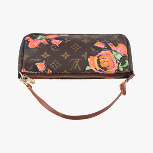 Pre-owned Louis Vuitton Pochette Accessoires brown×multi Monogram Rose Canvas M48615 handbag | stylenewstar