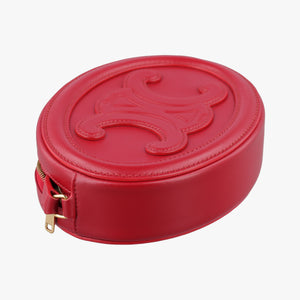 Pre-owned Celine Oval Purse Cuir Triomphe Red Leather  crossbodybag | stylenewstar