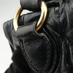 Pre-owned Miu Miu Matelasse Black Leather  shoulderbag | stylenewstar