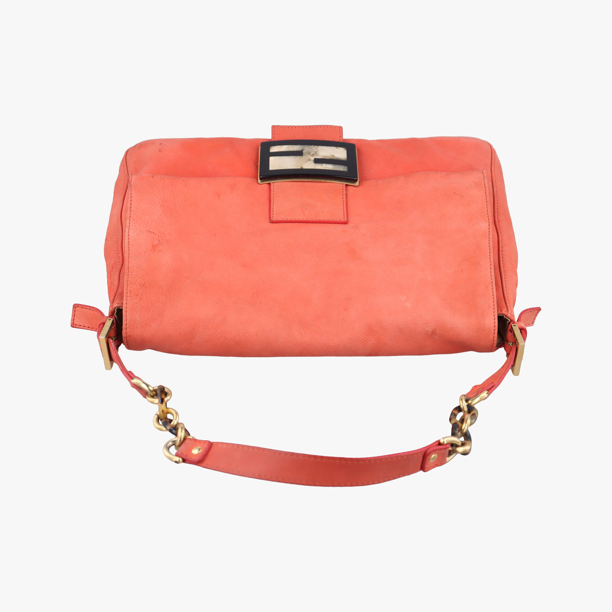 Pre-owned Fendi Mamma Baguette Orange Leather 8BR638 shoulderbag | stylenewstar