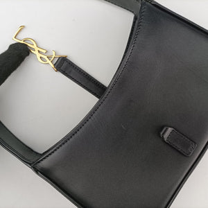 Secondhand Yves Saint Laurent LE 5 a 7 Hobo Black Leather 710318 handbag | stylenewstar