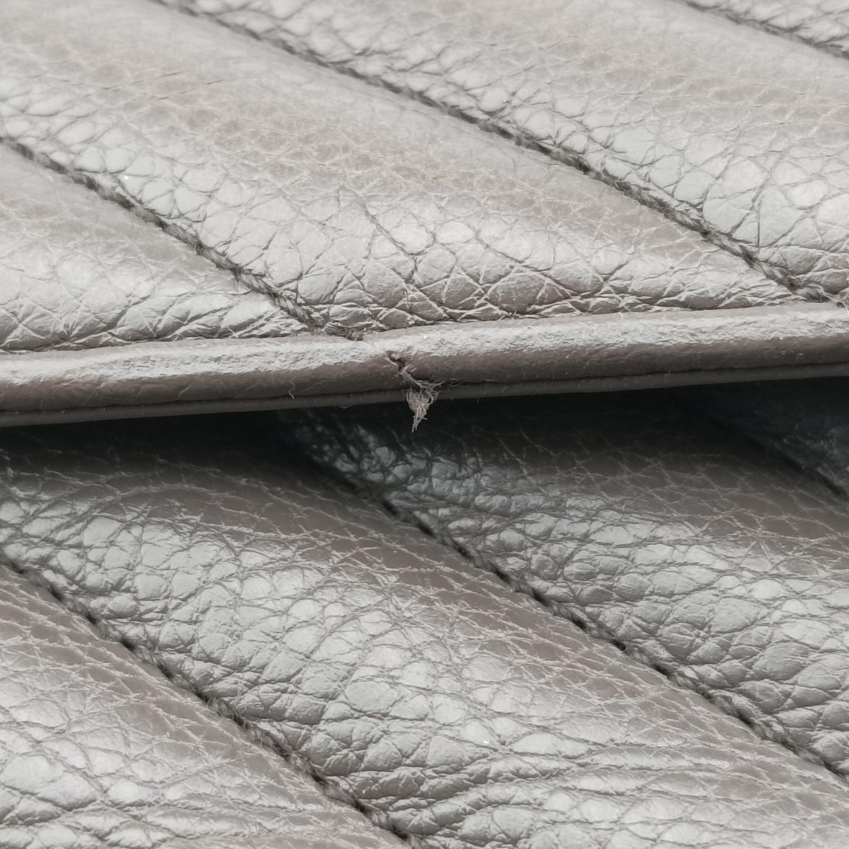 Pre-owned Yves Saint Laurent COLLEGE Grey Leather 428056 shoulderbag | stylenewstar