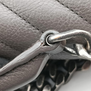 Pre-owned Yves Saint Laurent COLLEGE Grey Leather 428056 shoulderbag | stylenewstar