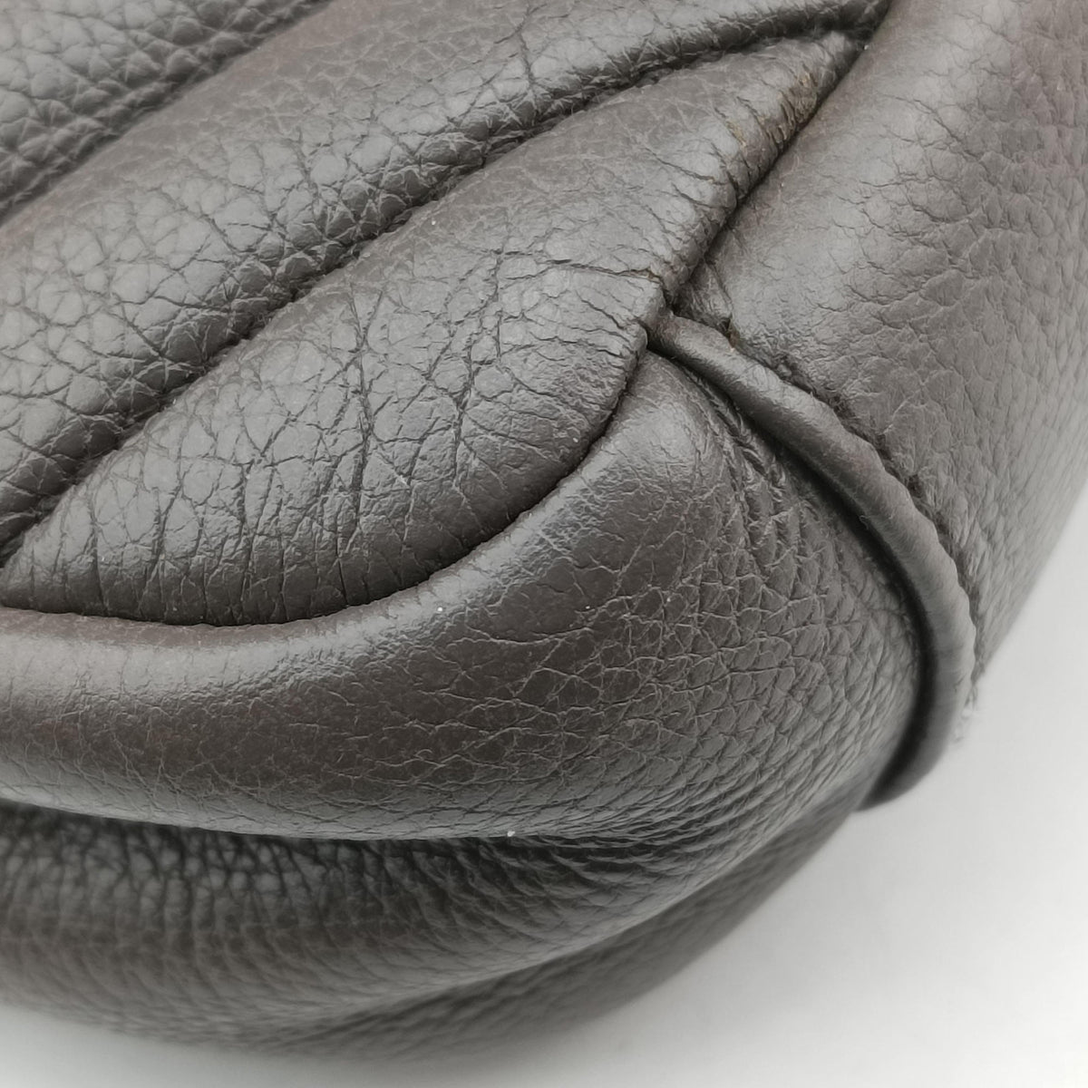 Pre-owned Yves Saint Laurent COLLEGE Grey Leather 428056 shoulderbag | stylenewstar