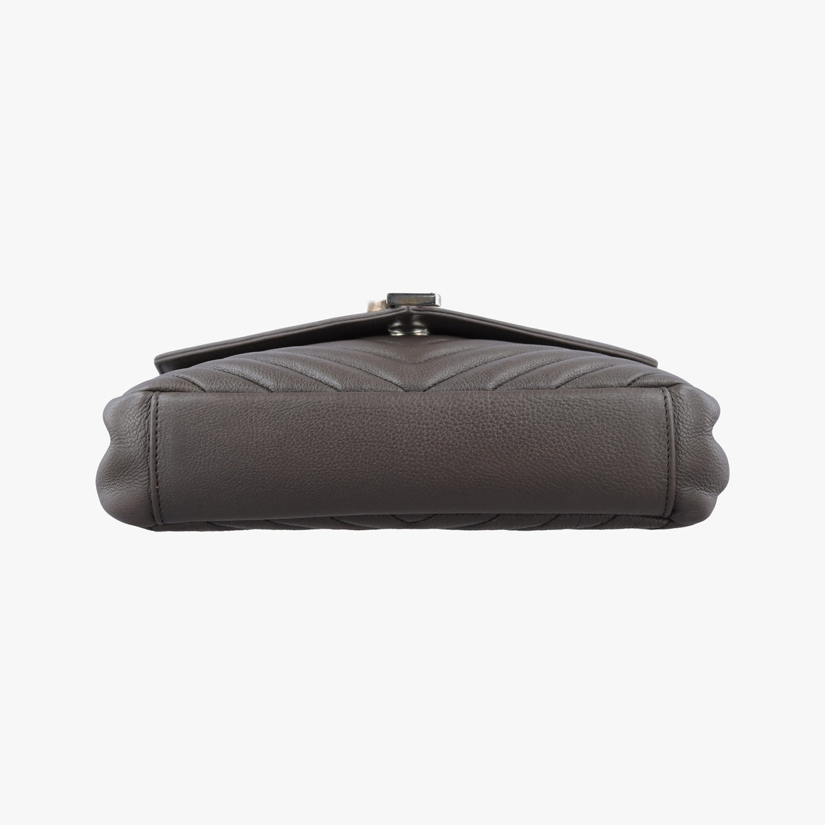 Pre-owned Yves Saint Laurent COLLEGE Grey Leather 428056 shoulderbag | stylenewstar