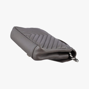 Pre-owned Yves Saint Laurent COLLEGE Grey Leather 428056 shoulderbag | stylenewstar