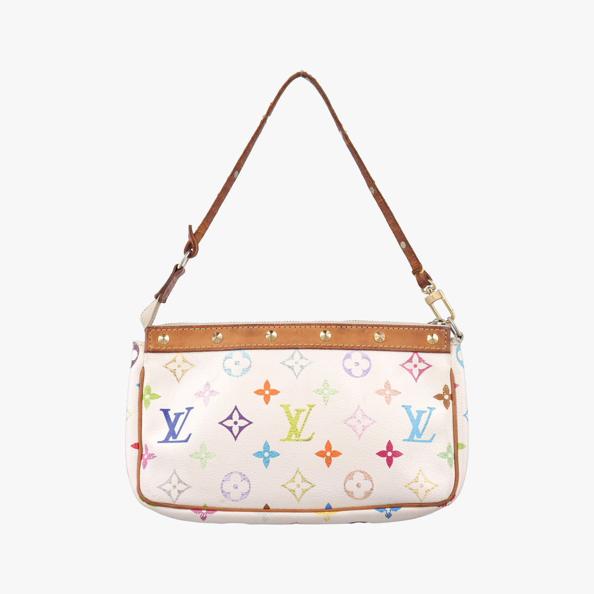 Pre-owned Louis Vuitton Pochette Accessoires white Monogram Multicolor M92649 shoulderbag | stylenewstar