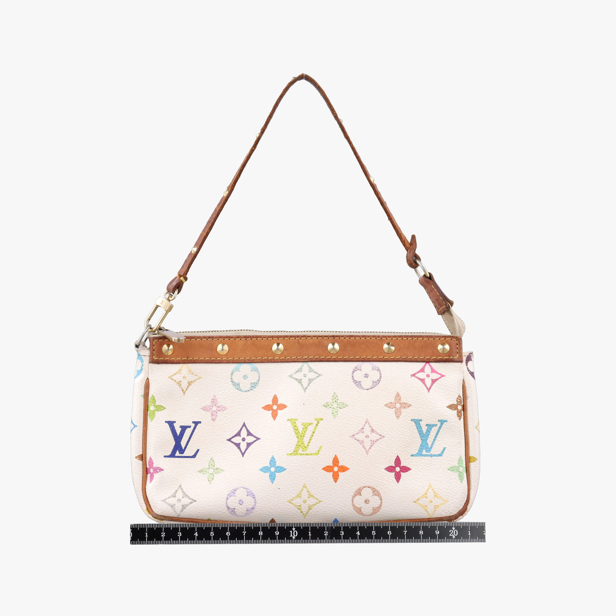 Pre-owned Louis Vuitton Pochette Accessoires white Monogram Multicolor M92649 shoulderbag | stylenewstar