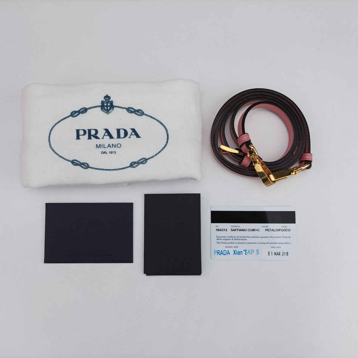 Pre-owned Prada Pannier Pink SAFFIANO Leather 1BA212 shoulderbag | stylenewstar