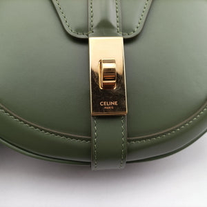 Pre-owned Celine Besace 16 Small Green Leather W-SL-2 shoulderbag | stylenewstar