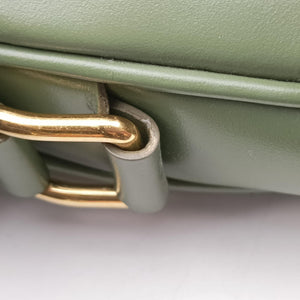 Pre-owned Celine Besace 16 Small Green Leather W-SL-2 shoulderbag | stylenewstar