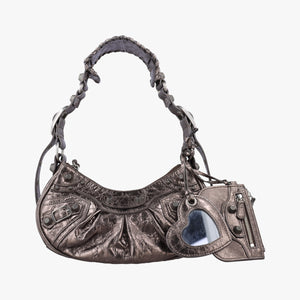 Pre-owned Balenciaga Le Cagole Silver lambskin  shoulderbag | stylenewstar