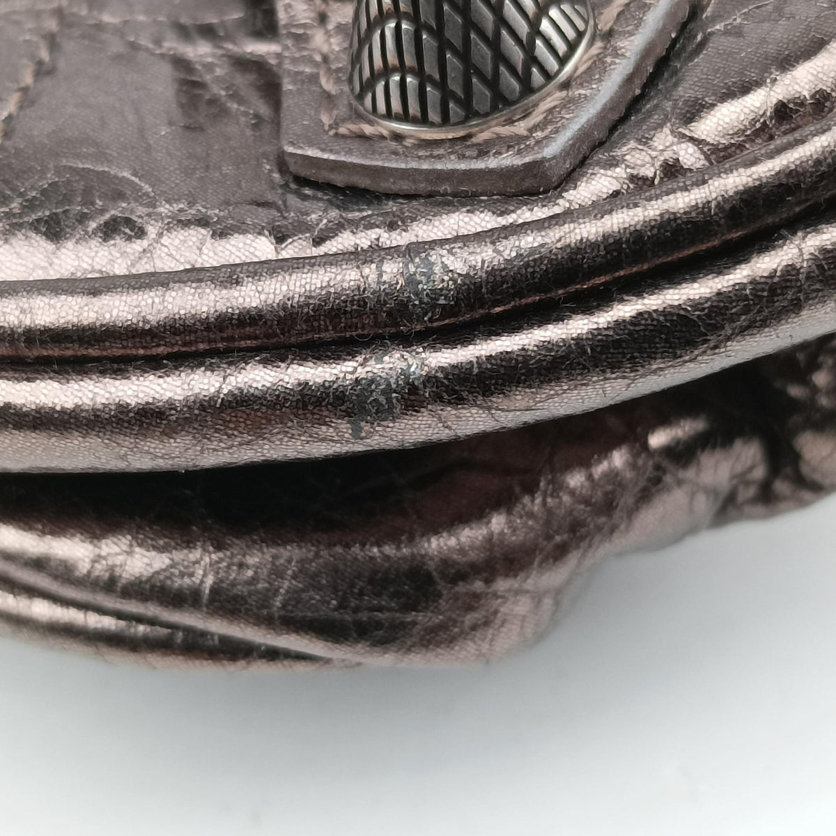 Pre-owned Balenciaga Le Cagole Silver lambskin  shoulderbag | stylenewstar