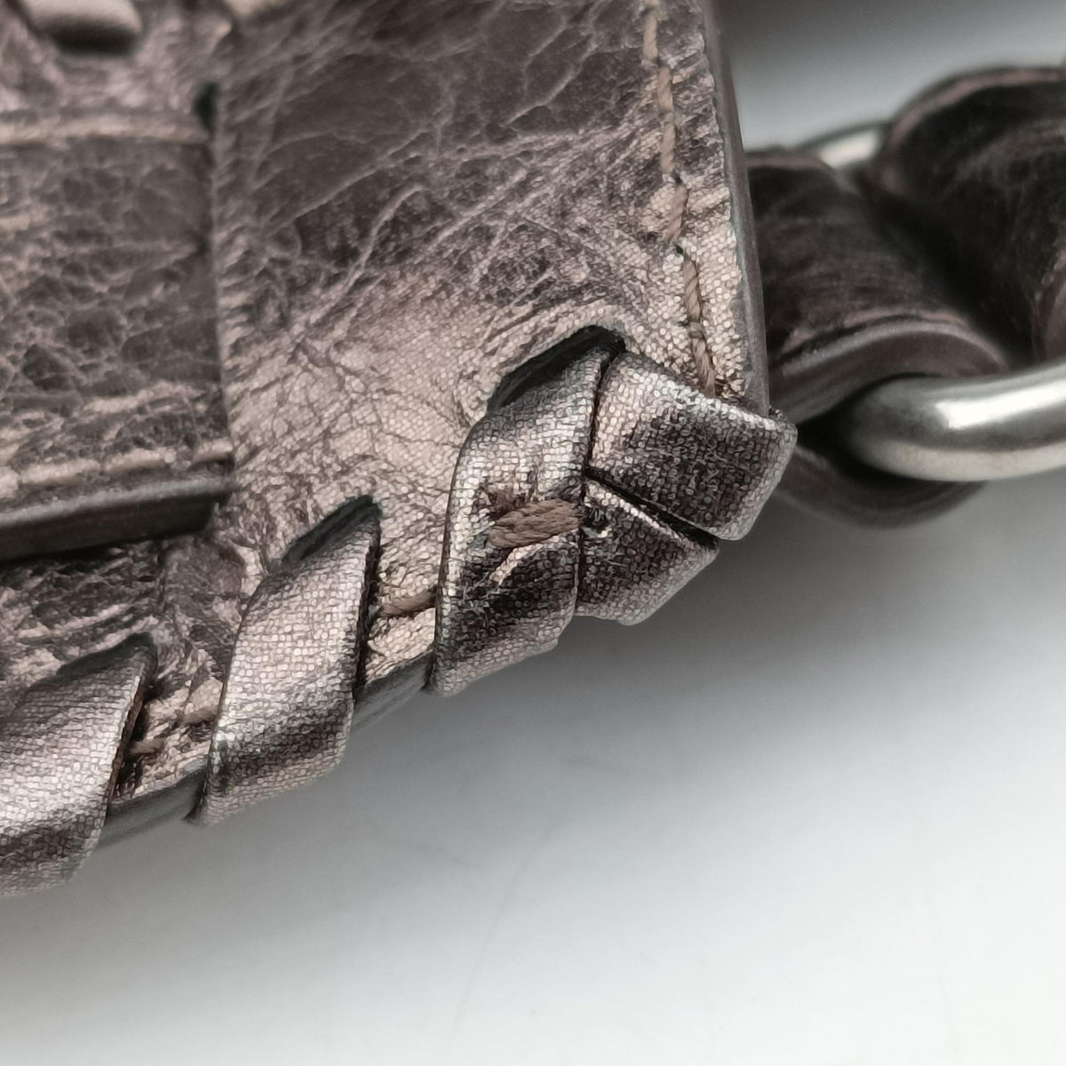 Pre-owned Balenciaga Le Cagole Silver lambskin  shoulderbag | stylenewstar