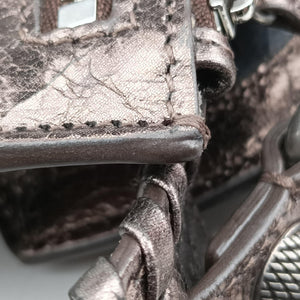 Pre-owned Balenciaga Le Cagole Silver lambskin  shoulderbag | stylenewstar