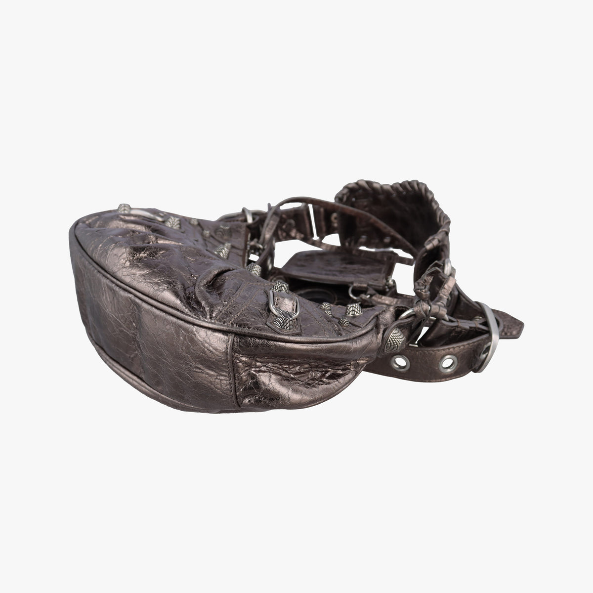 Pre-owned Balenciaga Le Cagole Silver lambskin  shoulderbag | stylenewstar