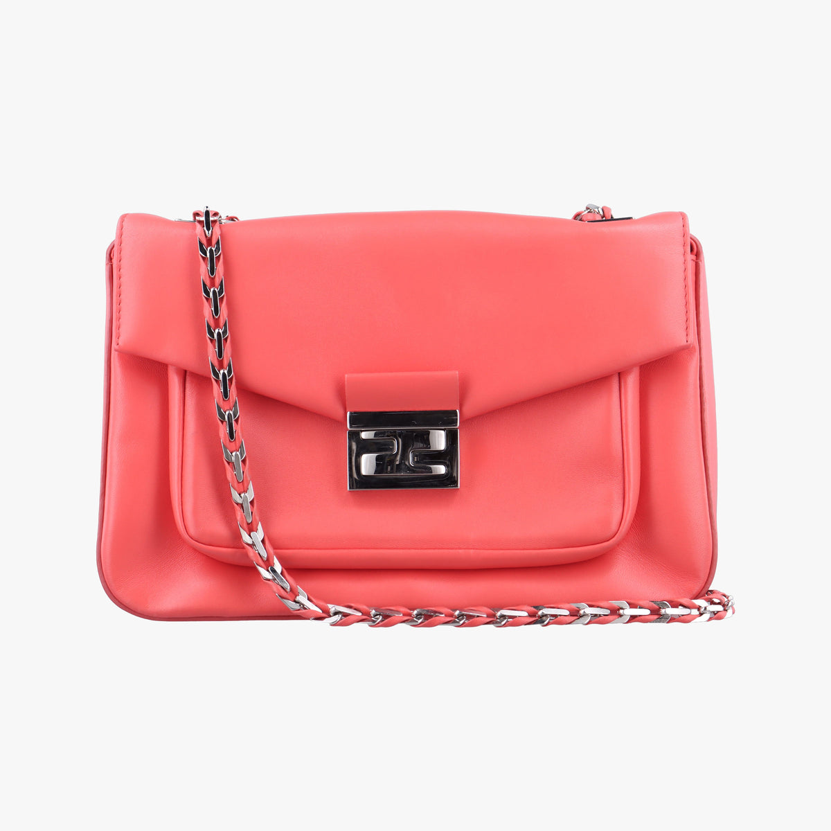 Pre-owned Fendi Be Baguette Red Leather 8BR677 shoulderbag | stylenewstar
