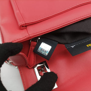 Pre-owned Fendi Be Baguette Red Leather 8BR677 shoulderbag | stylenewstar