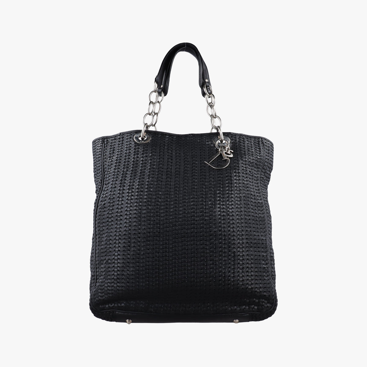 Pre-owned Christian Dior Soft Lady Dior Intrecciato Tote Black lambskin  shoulderbag | stylenewstar