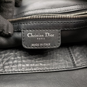 Pre-owned Christian Dior Soft Lady Dior Intrecciato Tote Black lambskin  shoulderbag | stylenewstar