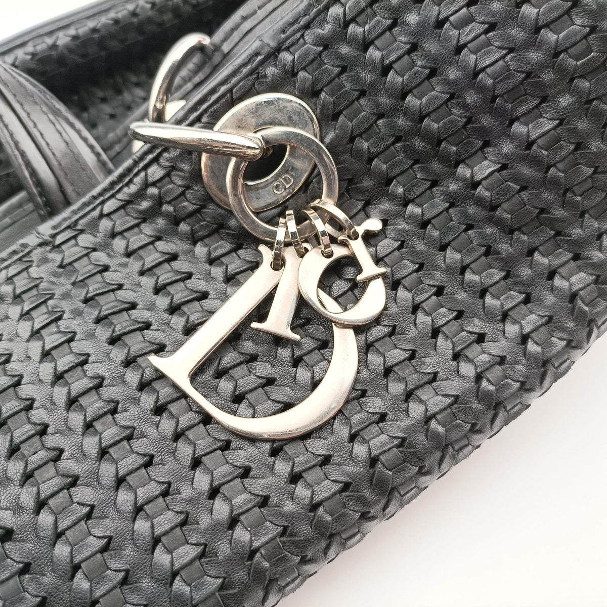 Pre-owned Christian Dior Soft Lady Dior Intrecciato Tote Black lambskin  shoulderbag | stylenewstar