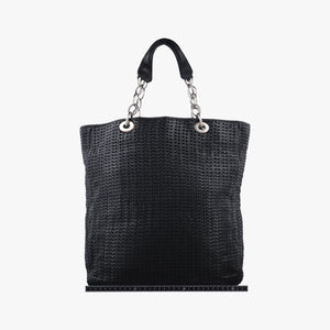 Pre-owned Christian Dior Soft Lady Dior Intrecciato Tote Black lambskin  shoulderbag | stylenewstar
