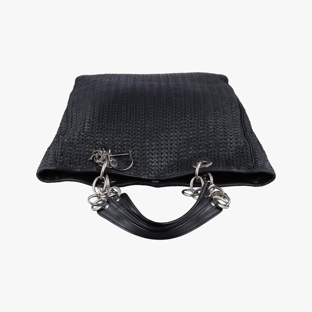 Pre-owned Christian Dior Soft Lady Dior Intrecciato Tote Black lambskin  shoulderbag | stylenewstar