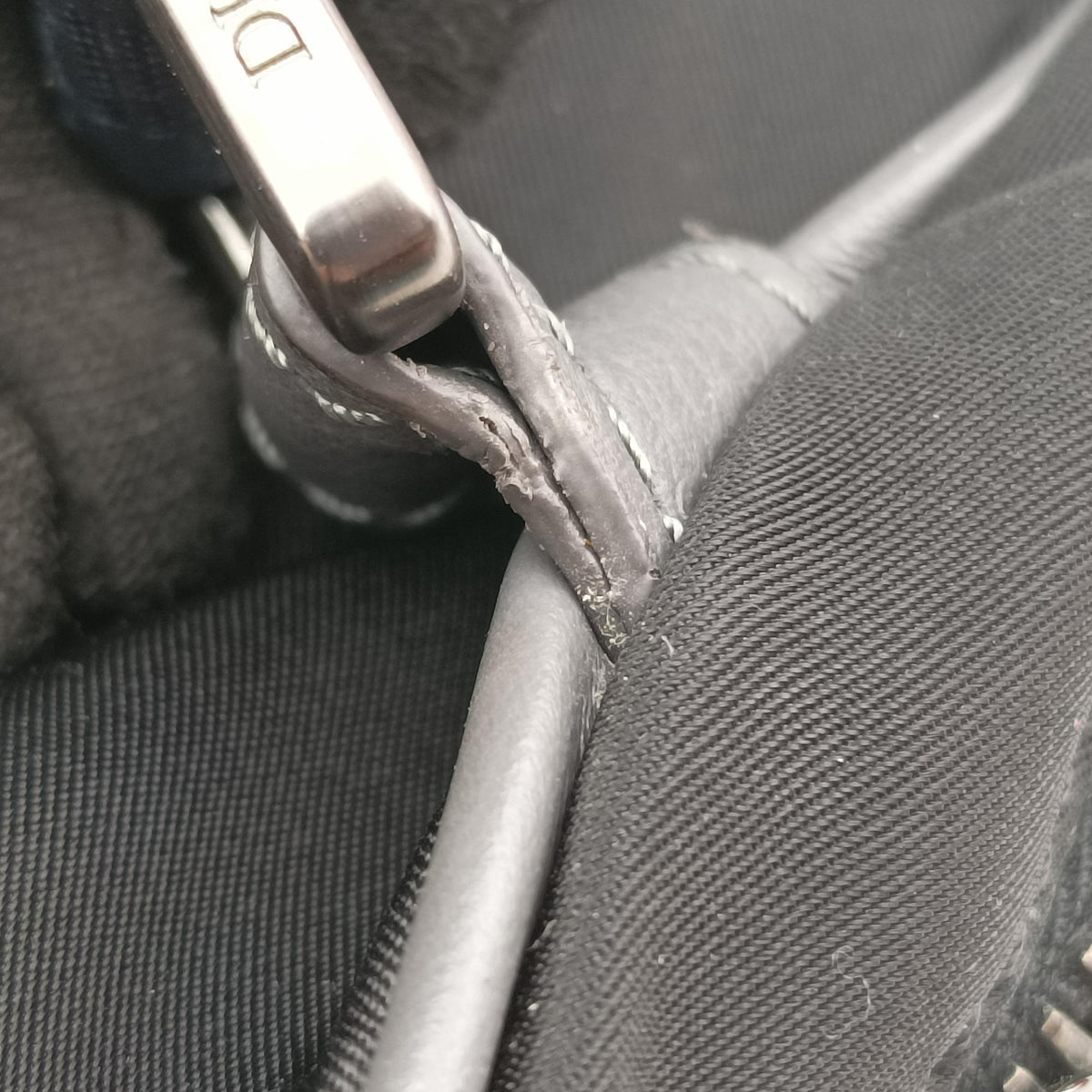 Pre-owned Christian Dior Saddle Black × Gray Nylon x Leather  bum bag/waist bag | stylenewstar