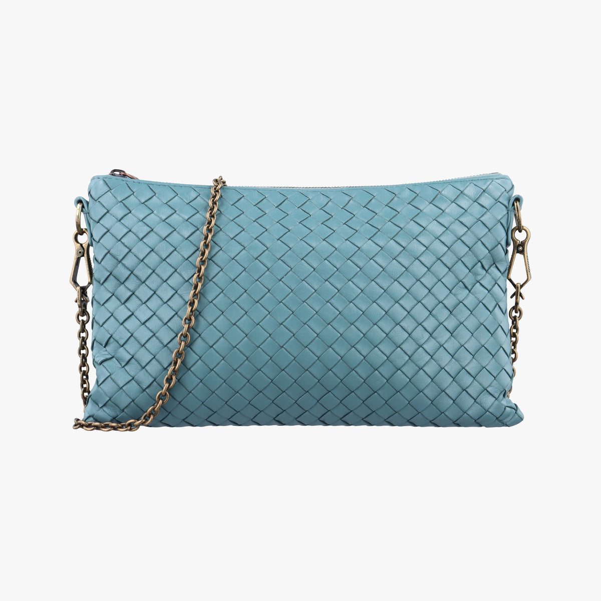 Pre-owned Bottega Veneta Intrecciato Blue lambskin  shoulderbag | stylenewstar
