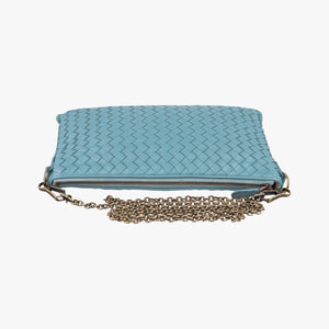 Pre-owned Bottega Veneta Intrecciato Blue lambskin  shoulderbag | stylenewstar