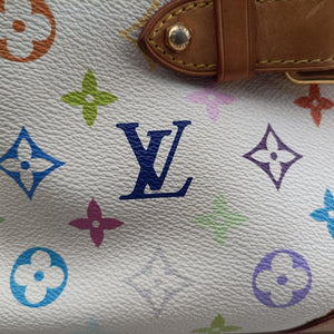 Vintage Louis Vuitton CLAUDIA white Monogram Multicolor M40193 handbag | stylenewstar