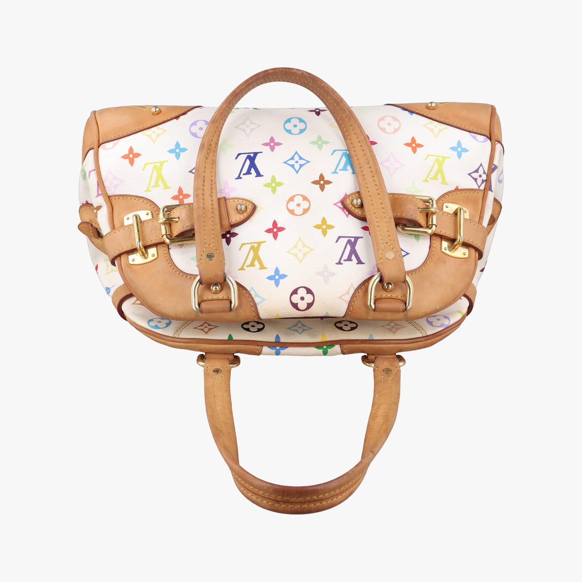 Vintage Louis Vuitton CLAUDIA white Monogram Multicolor M40193 handbag | stylenewstar