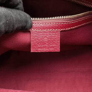 Pre-owned Gucci New Jackie Burgundy Leather×canvas 124407 shoulderbag | stylenewstar