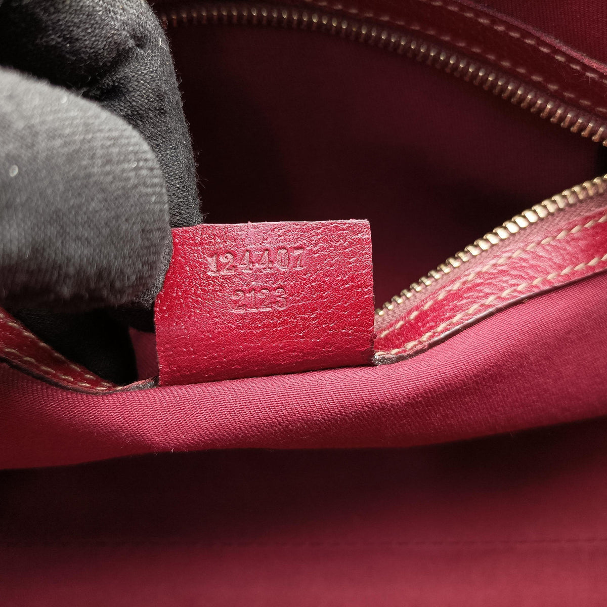Pre-owned Gucci New Jackie Burgundy Leather×canvas 124407 shoulderbag | stylenewstar