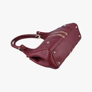 Pre-owned Gucci New Jackie Burgundy Leather×canvas 124407 shoulderbag | stylenewstar