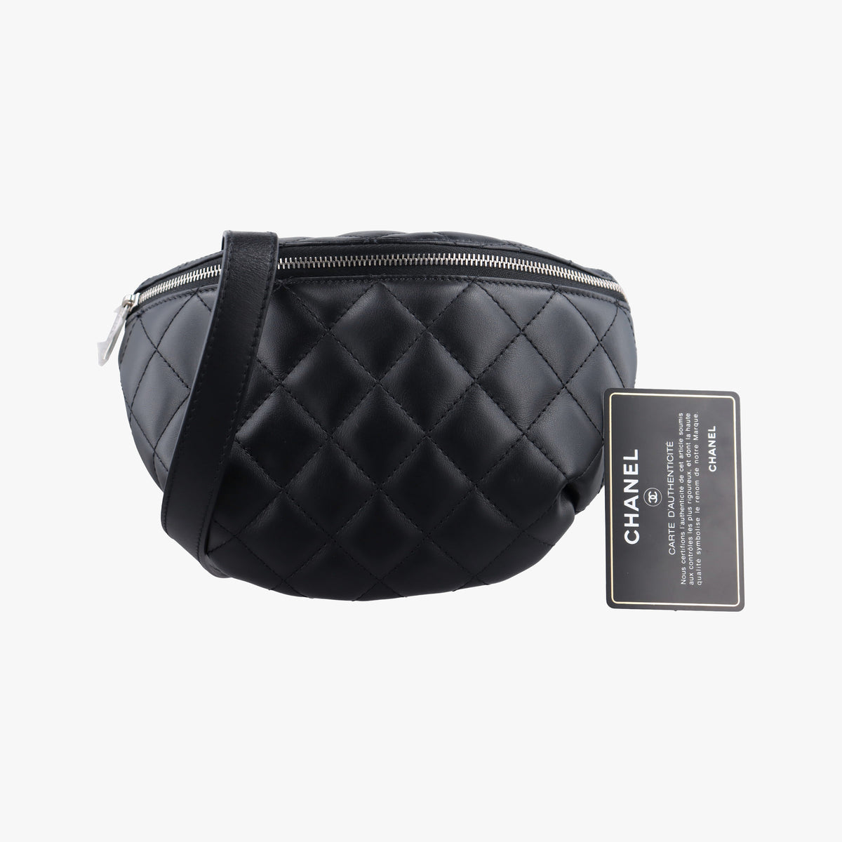 Pre-owned Chanel Uniform Black Leather  bum bag/waist bag | stylenewstar