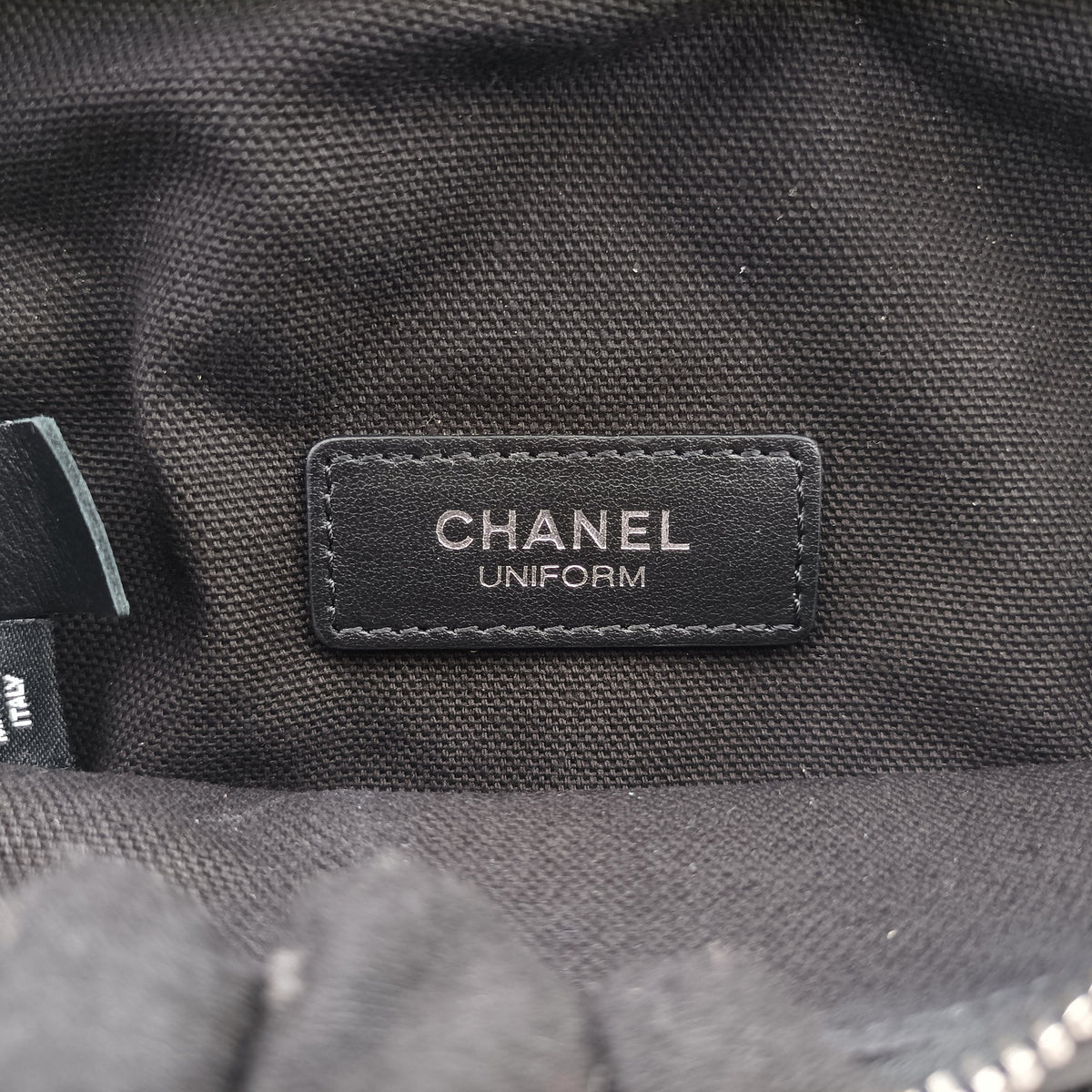 Pre-owned Chanel Uniform Black Leather  bum bag/waist bag | stylenewstar