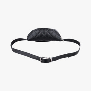 Pre-owned Chanel Uniform Black Leather  bum bag/waist bag | stylenewstar