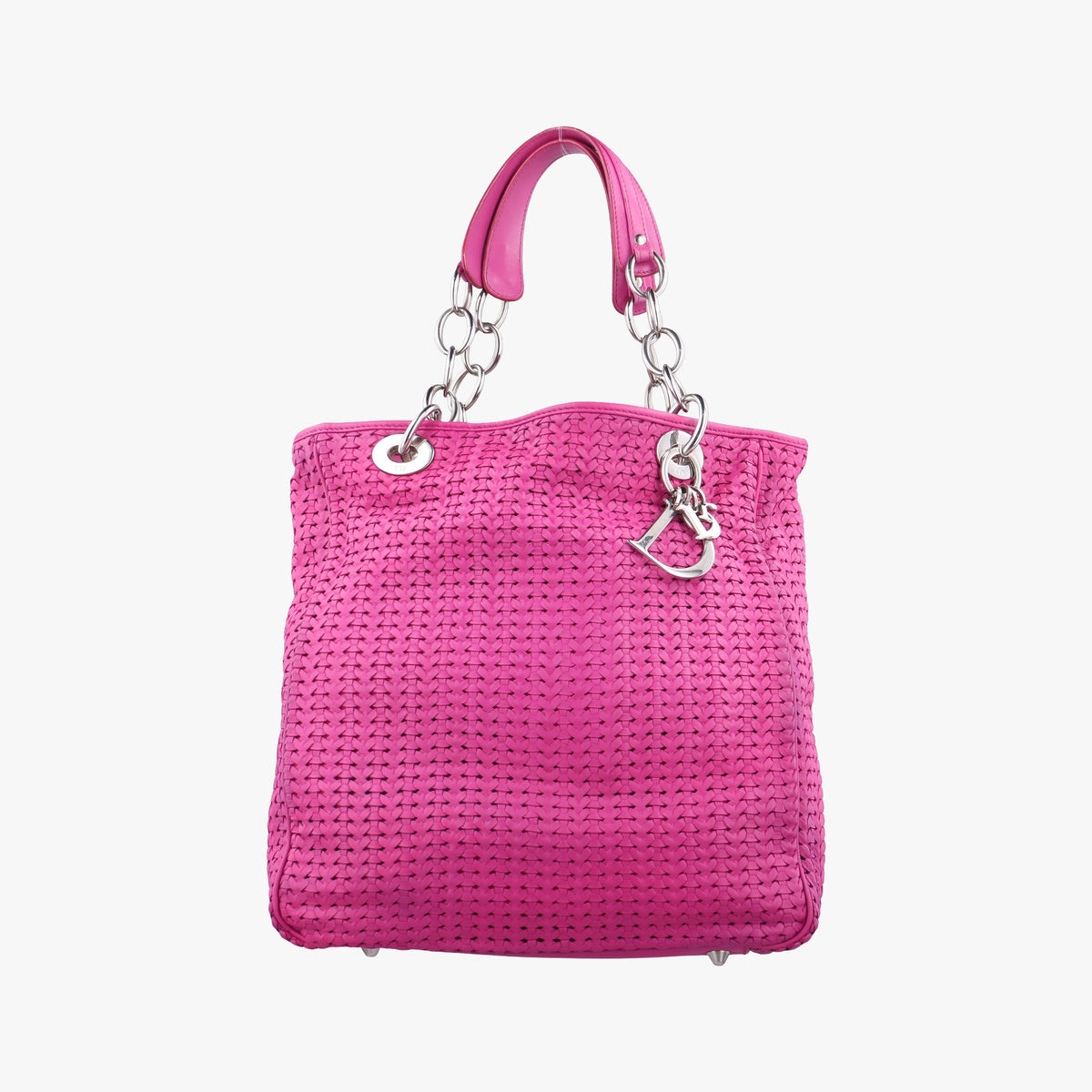 Pre-owned Christian Dior Soft Lady Dior INTRECCIATO Tote Rose lambskin  shoulderbag | stylenewstar