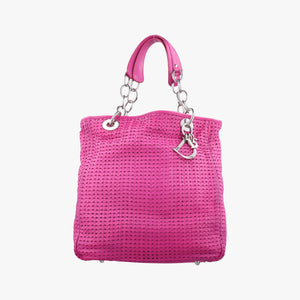 Pre-owned Christian Dior Soft Lady Dior INTRECCIATO Tote Rose lambskin  shoulderbag | stylenewstar