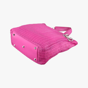 Pre-owned Christian Dior Soft Lady Dior INTRECCIATO Tote Rose lambskin  shoulderbag | stylenewstar