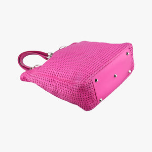 Pre-owned Christian Dior Soft Lady Dior INTRECCIATO Tote Rose lambskin  shoulderbag | stylenewstar