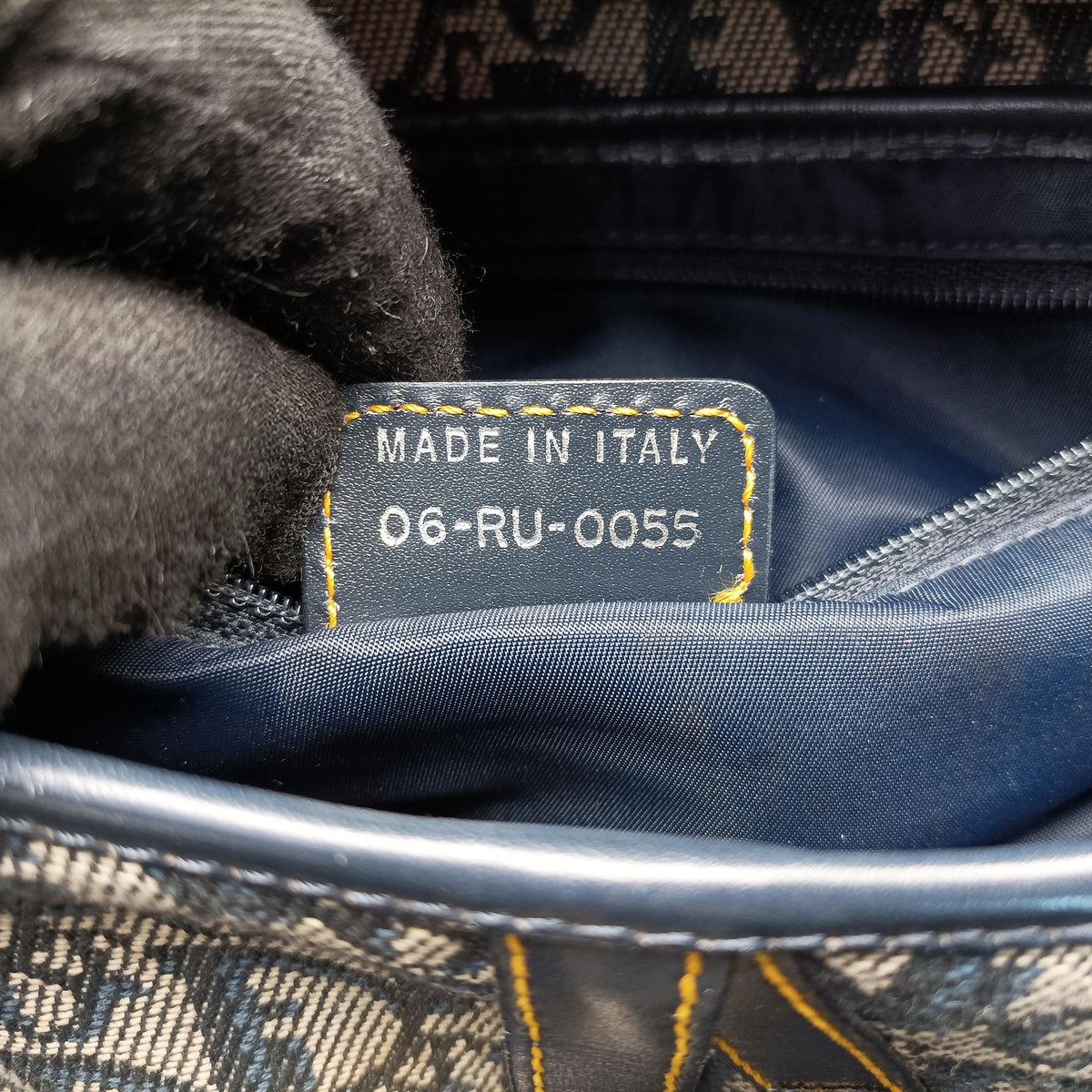 Pre-owned Christian Dior Saddle Navy Jacquard  shoulderbag | stylenewstar