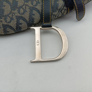 Pre-owned Christian Dior Saddle Navy Jacquard  shoulderbag | stylenewstar