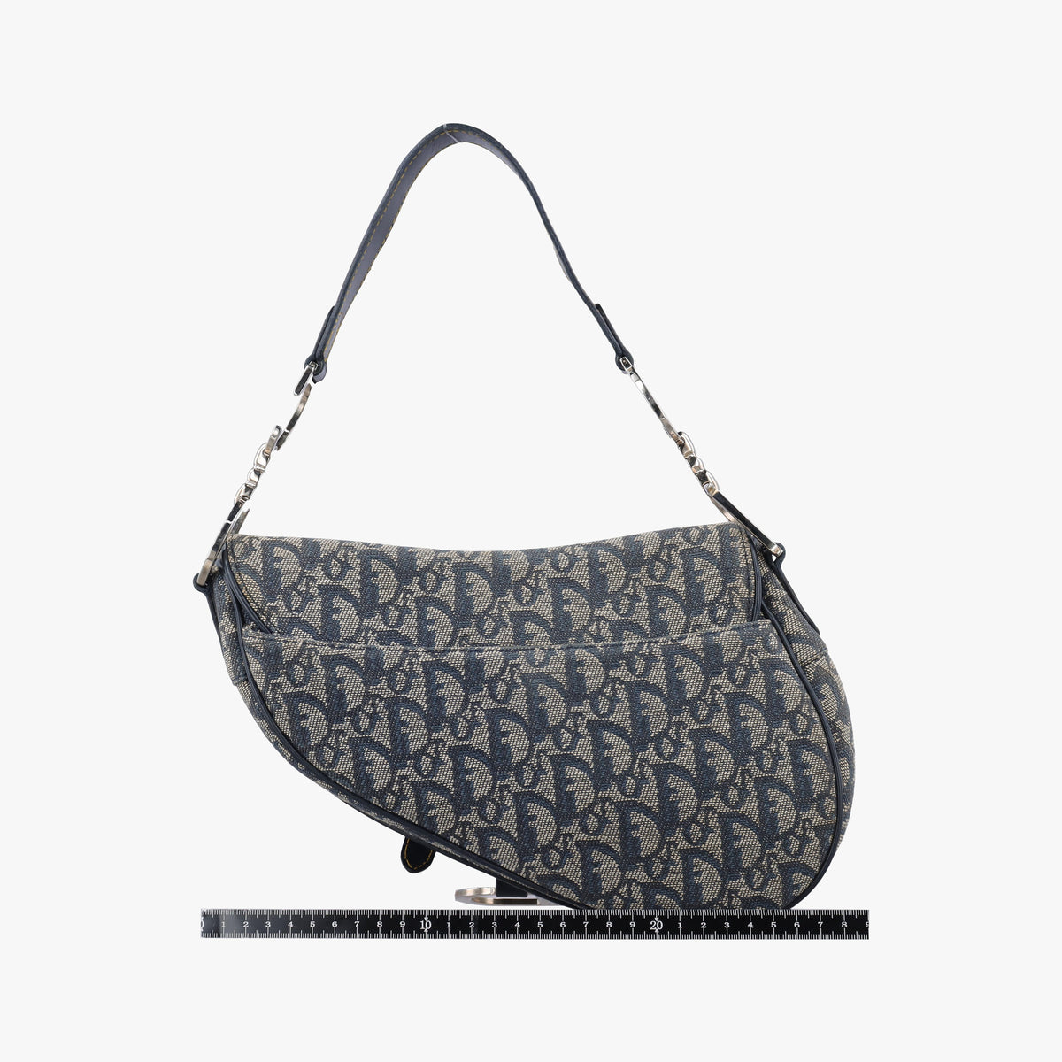 Pre-owned Christian Dior Saddle Navy Jacquard  shoulderbag | stylenewstar