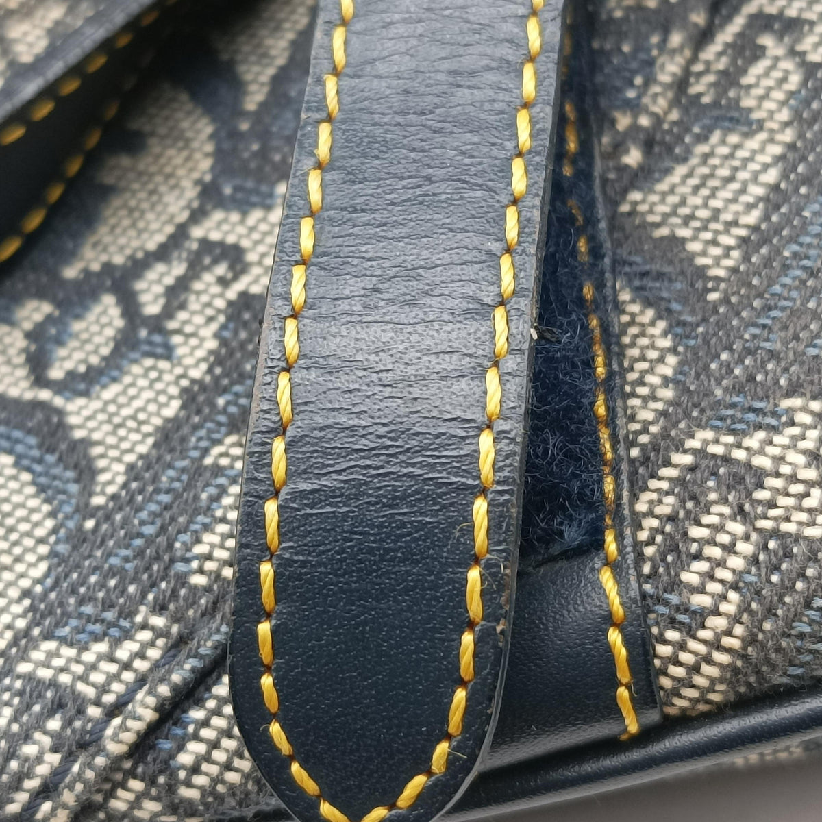 Pre-owned Christian Dior Saddle Navy Jacquard  shoulderbag | stylenewstar