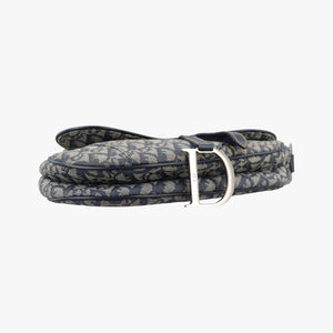 Pre-owned Christian Dior Saddle Navy Jacquard  shoulderbag | stylenewstar